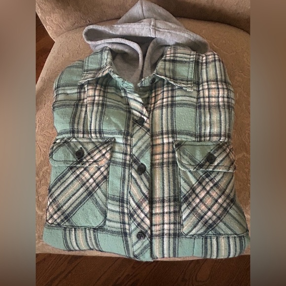 Ci Sono Plaid Collection Sherpa-Lined Hooded Flannel Jacket Women’s Size Small - Picture 9 of 9